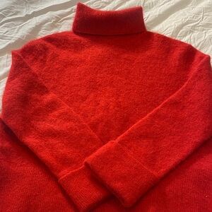 Rich Red Stockholm Atelier & Other Stories Alpaca Blend Turtle Neck Sweater